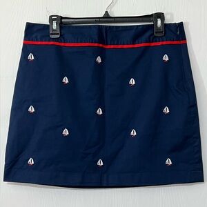 Vineyard Vines Navy Nautical Sailboat Embroidered Mini Skirt
